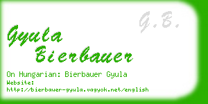 gyula bierbauer business card